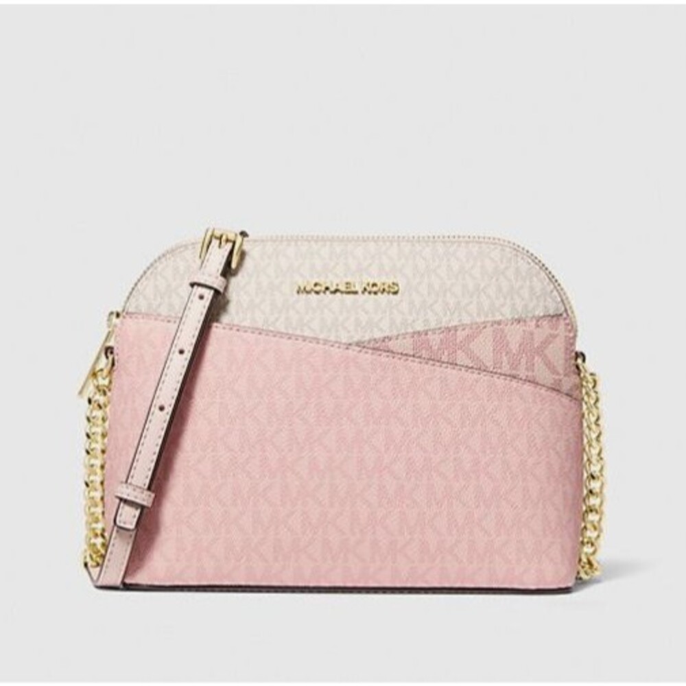 New Michael Kors Jet Set Travel Medium Dome Crossbody Powder Blush Multi - Picture 4 of 5